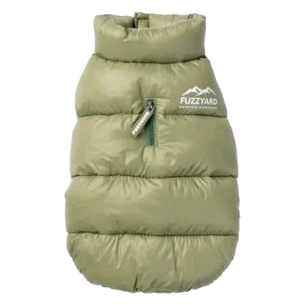 Abrigo acolchado para perros FuzzYard East Harlem caqui