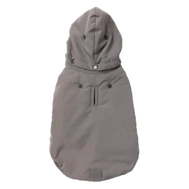 Abrigo con capucha para perros FuzzYard Essential gris