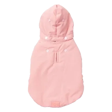 Abrigo con capucha para perros FuzzYard Essential rosa
