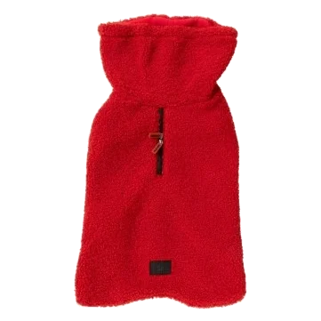 Abrigo para perros FuzzYard The Cosy cuello alto rojo cereza