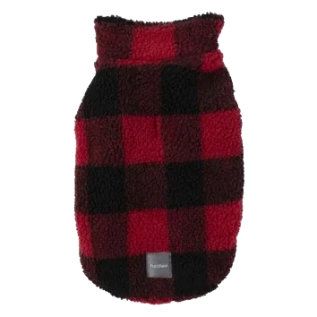 Abrigo polar para perros FuzzYard Lumberjack rojo y negro