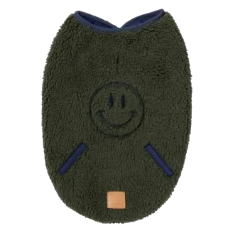 Abrigo reversible para perros FuzzYard Nara musgo oscuro