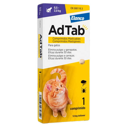 AdTab 12 mg para gatos de 0,5 a 2 kg