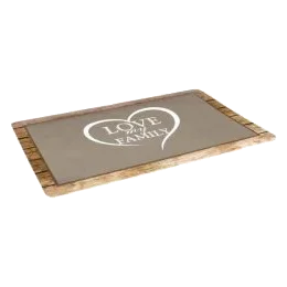 Alfombrilla para comedero de perro Shabby Chic rectangular marrón