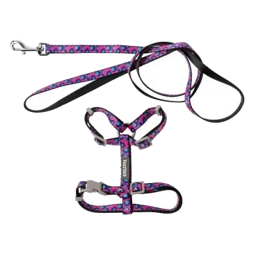 Arnés para gatos con correa FuzzYard Wild One Bubblegum