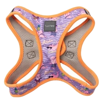 Arnés Step-In para perros FuzzYard Aloha Dolphins transpirable