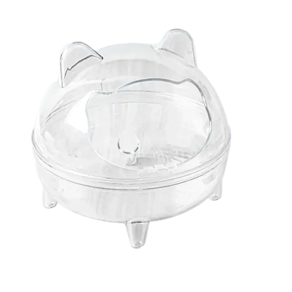 Aseo transparente con forma de osito para hámster, L (13,5 cm)