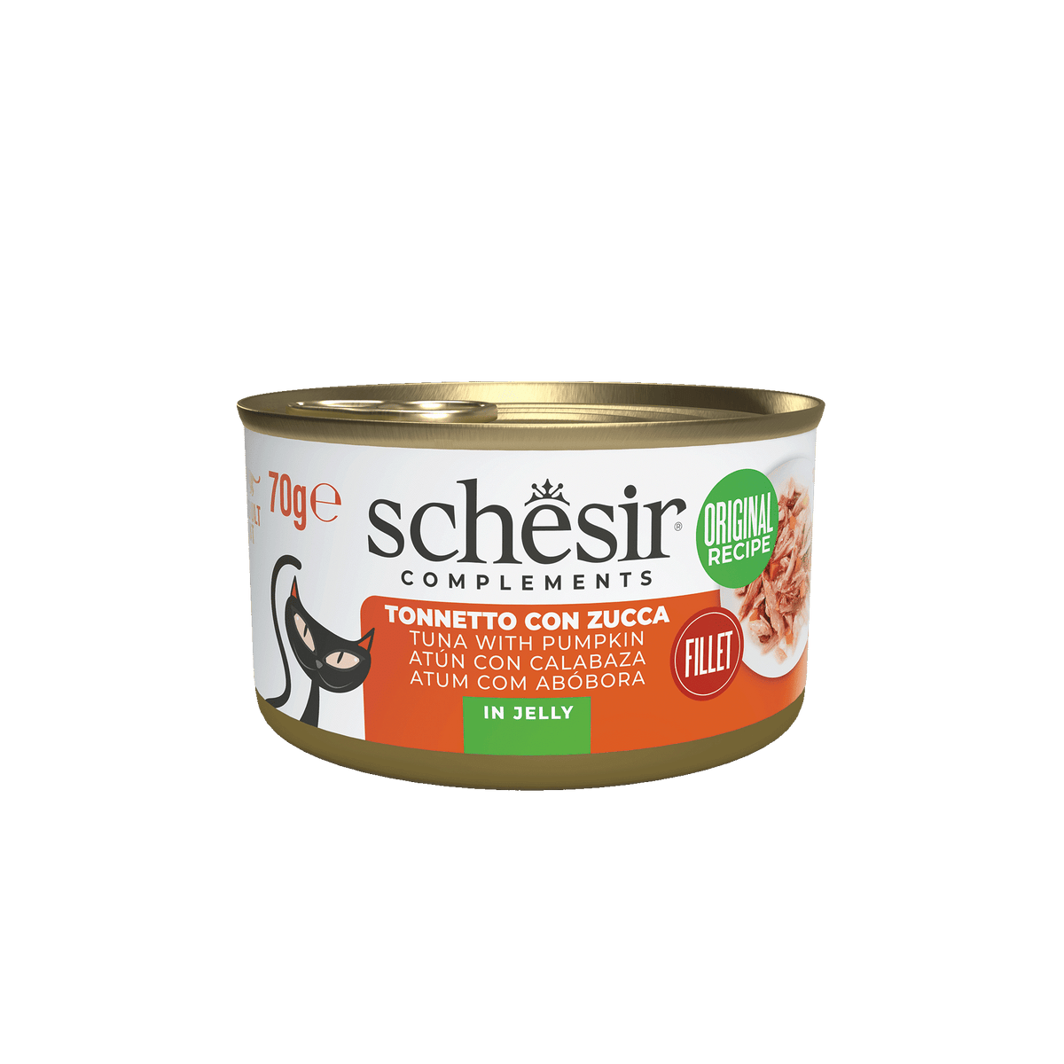 Schesir Lata atún con calabaza 70 g gelatina para gatos