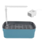 Bañera con ducha automática para pájaros azul grande con bomba USB