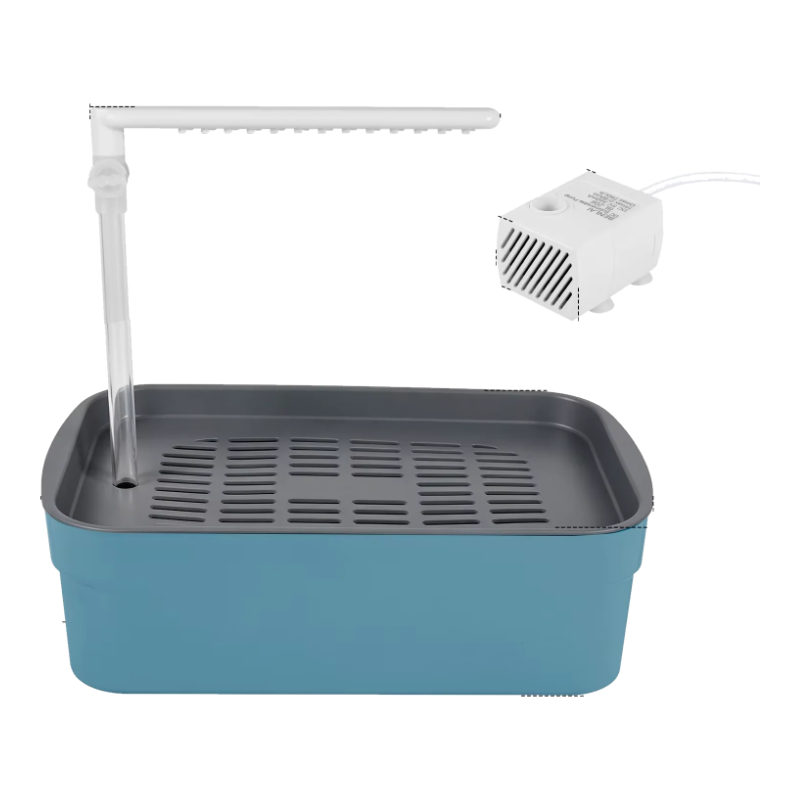 Bañera con ducha automática para pájaros azul grande con bomba USB