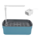 Bañera con ducha automática para pájaros azul grande con bomba USB