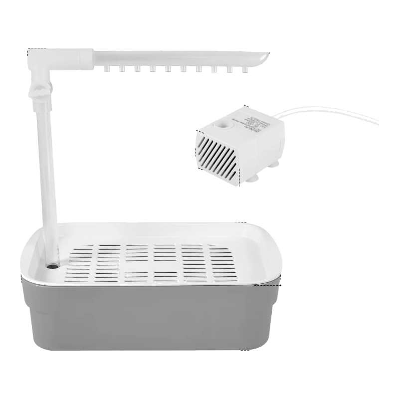 Bañera con ducha automática para pájaros gris pequeña con bomba USB