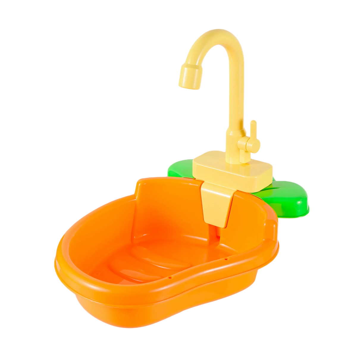 Bañera con grifo automático para loros y periquitos, a pilas, naranja