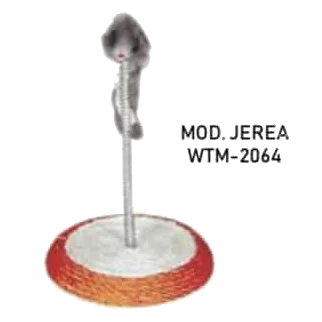 Base redonda 13cm diam. en sisal con muelle y ratón para gatos