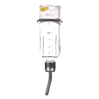 Bebedero de cristal botella T1 pequeña 175ml para roedores