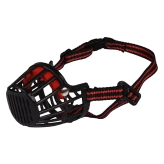 Bozal de cesta Flamingo Silas negro para perros, tallas XXS a XXL
