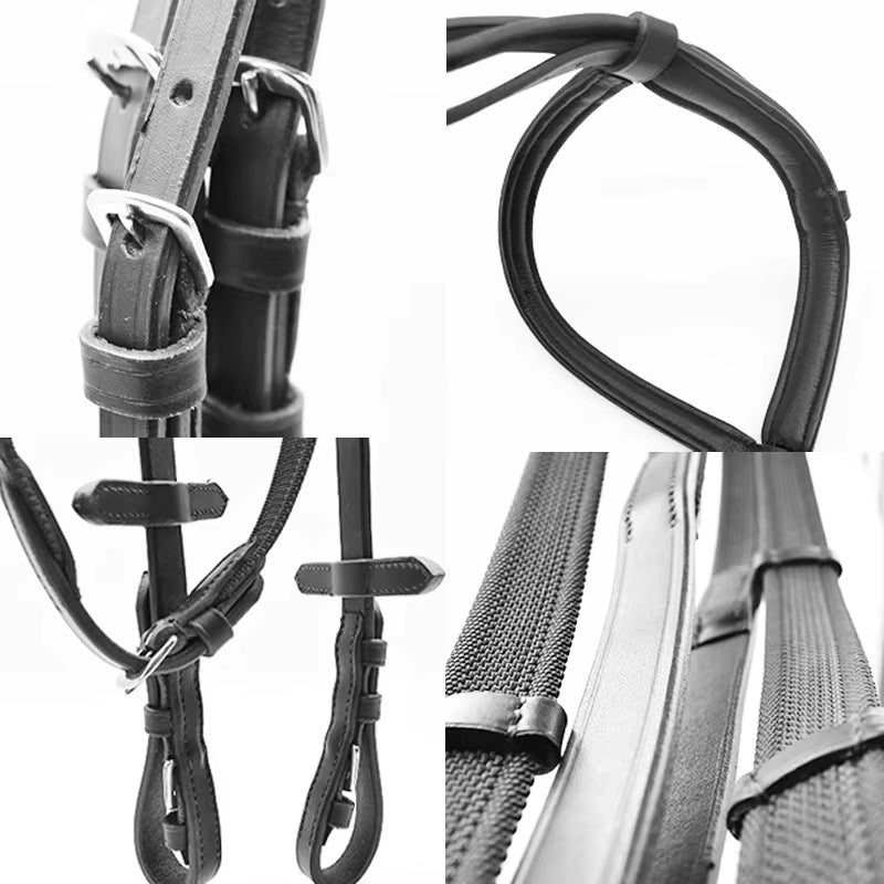 Brida inglesa de cuero para caballo con riendas - vista 7