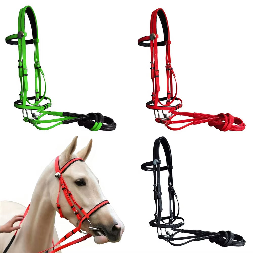 Brida de PVC con riendas ajustables para caballo - vista 2