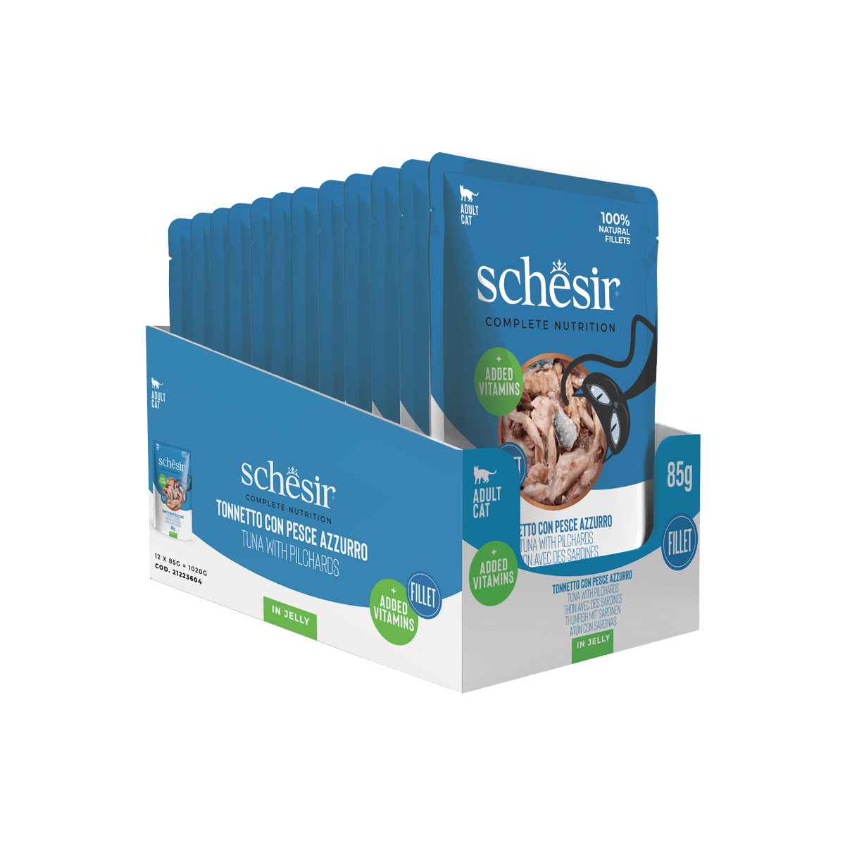 Schesir Sobre Atún con sardinas 85g alimento completo para gatos - imagen 3