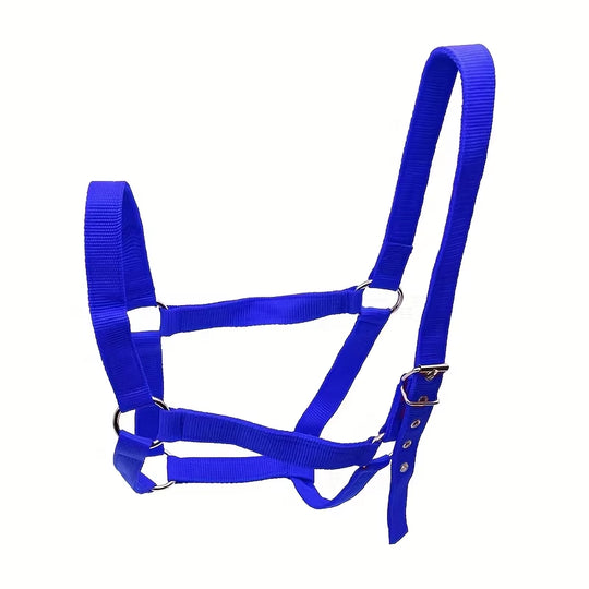 Cabezada de cuerda ajustable azul para caballo