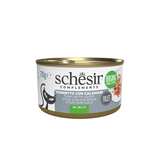 Schesir lata atún con calamares 70 gr para gatos