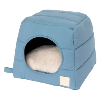 Cama cueva para gatos de algodón FuzzYard Life French Blue