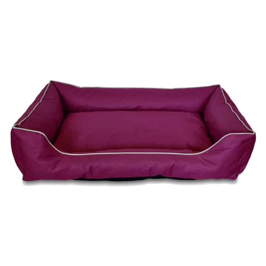 Cama rectangular lila de poliéster talla M para perros