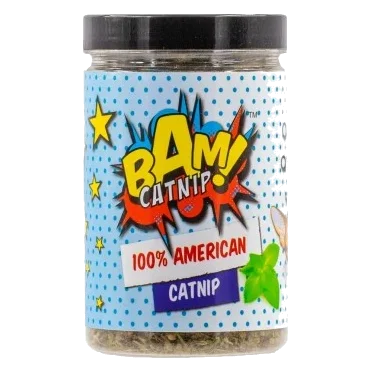 Catnip para gatos BAM! en bote de 35 g, hierba gatera natural