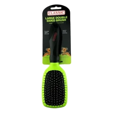 Cepillo doble Deluxe Classic para perros, pequeño y grande