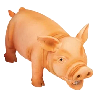 Cerdo naranja de látex con sonido real para perros, 22 cm