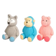 Cerdo, oso y gorila de látex para perros, pack de 3 de 12 cm