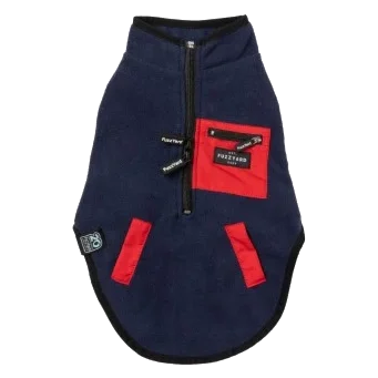 Chaleco de sherpa para perros FuzzYard Fitzroy azul marino