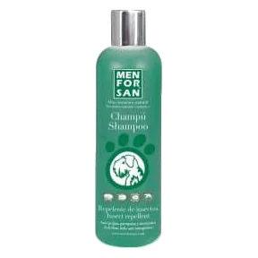 Champú Menforsan con citronela para perros, 300 ml y 5 litros