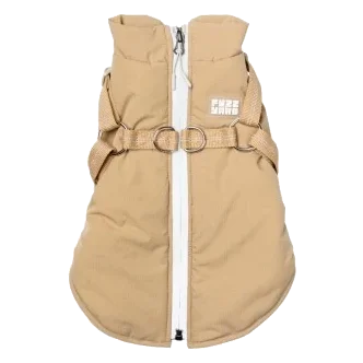 Chaqueta con arnés para perros FuzzYard Horizon taupe