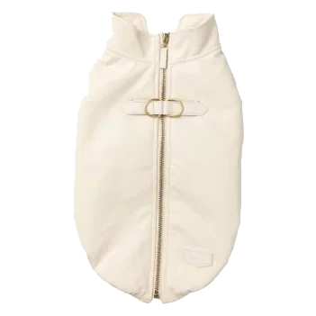 Chaqueta con arnés para perros FuzzYard Vienna blanco roto