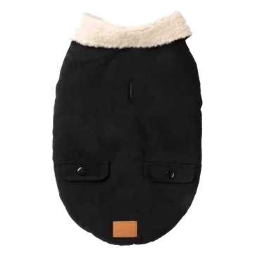 Chaqueta sherpa para perros FuzzYard Frontier negra