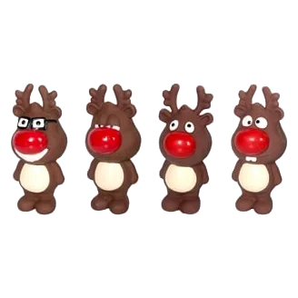Ciervo navideño de látex para perros, 14 cm