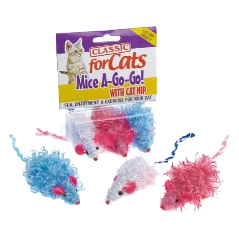 CLASSIC Curly Cutie Mice 3pcs para gatos