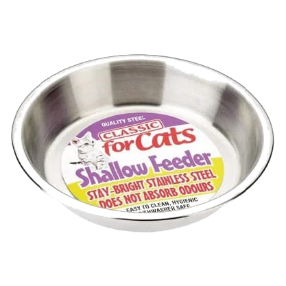 CLASSIC Shallow Stainless Steel Cat Dish 500ml para perros