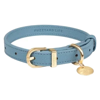 Collar de perro cuero vegano FuzzYard Atelier French Blue