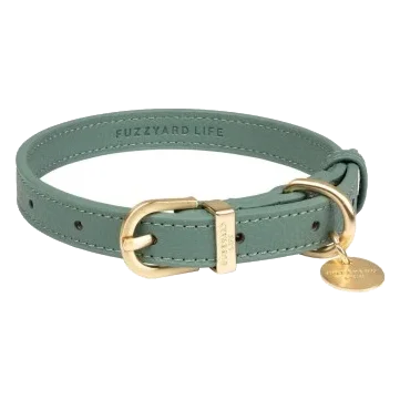 Collar de perro cuero vegano FuzzYard Atelier Myrtle Green