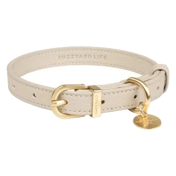 Collar de perro cuero vegano FuzzYard Atelier Sandstone