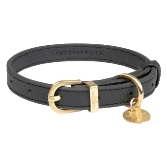 Collar de perro cuero vegano FuzzYard Atelier Slate Grey