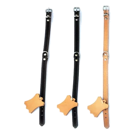 Collar de piel con forro de fieltro blanco para perros, T1 a T5