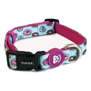 Collar Dukier Cupcake para perros, azul pastel con rosquillas