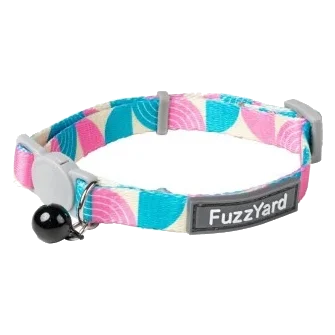 Collar para gatos FuzzYard New Wave turquesa y rosa
