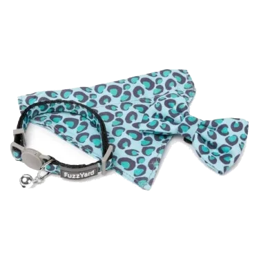Collar para gatos FuzzYard Wild One Aqua con pajarita
