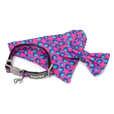 Collar para gatos FuzzYard Wild One Bubblegum con pajarita