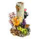 Columna de piedra mediana con plantas para acuario