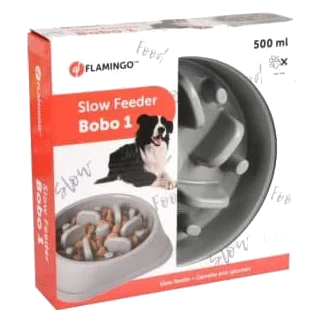Comedero antiglotón Bobo Flamingo para perros, modelos 1 y 2